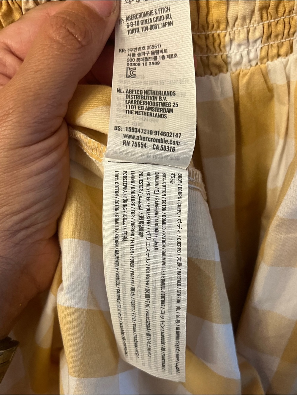 Abercrombie & Fitch Yellow and White Gingham Smocked Maxi Dress Sz S - Picture 6 of 12